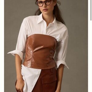 Anthropologie Faux Leather Tube Top